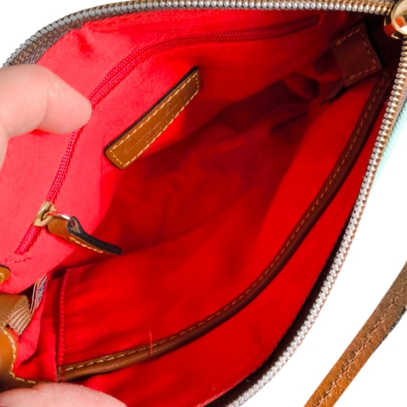 Dooney & Bourke Light Blue and Brown Crossbody Bag - Picture 6 of 10